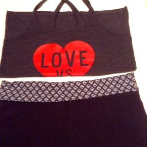 Victoria's Secret Yoga Shorts Sz Lg + VS Tank Lg